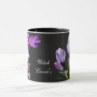 Happy Halloween quirky goth witch purple floral Mug