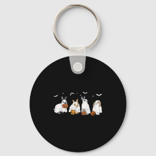 Happy Halloween Rabbit Ghost Bunny Lover Spooky Se Key Ring