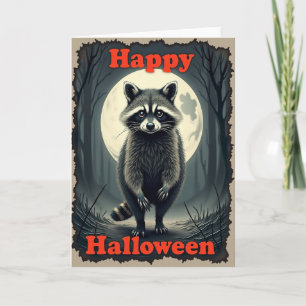 Happy Halloween Racoon Card