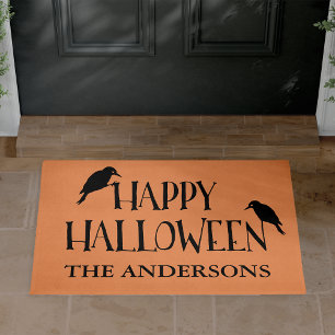 Happy Halloween Raven Personalised Doormat