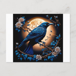 Happy Halloween Ravens And Roses Postcard