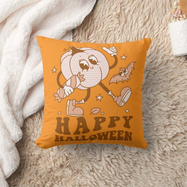 Happy Halloween| Retro Polka Dot Pumpkin Cushion (Blanket)