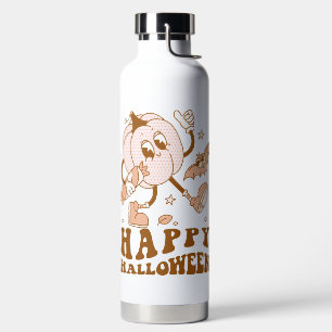 Happy Halloween Retro Polka Dot Pumpkin Water Bottle