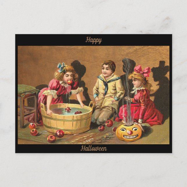 Happy Halloween Retro Poster Postcard (Front)