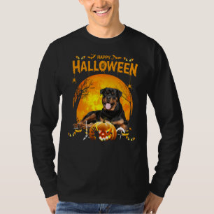 Happy Halloween Rottweiler Dog Pumpkin Costumes Th T-Shirt