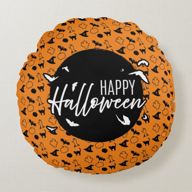 Happy Halloween Round Cushion (Front)