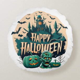 Happy Halloween Round Cushion