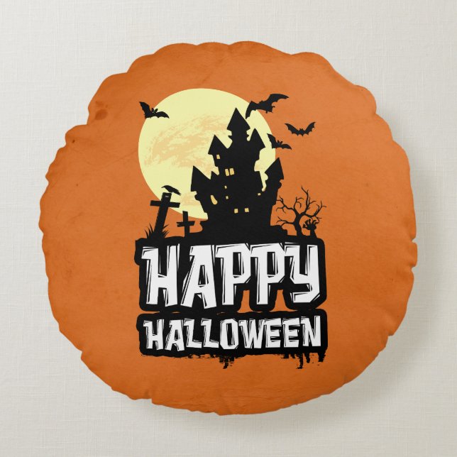 Happy Halloween Round Cushion (Front)