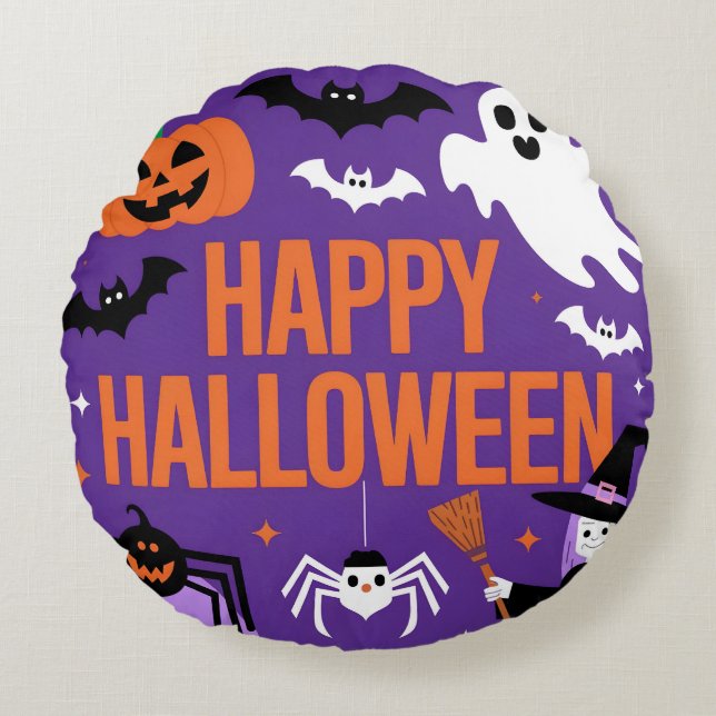 Happy Halloween Round Cushion (Front)