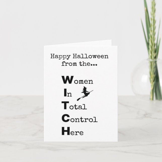 Happy Halloween, Sarcastic, Witch Card (Front)