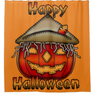 Happy Halloween Scarecrow Jack Shower Curtain