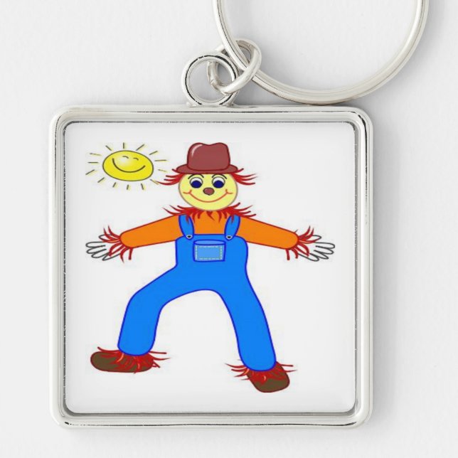 "HAPPY HALLOWEEN" SCARECROW KEY RING (Front)