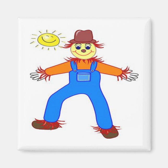 "HAPPY HALLOWEEN" SCARECROW MAGNET (Front)