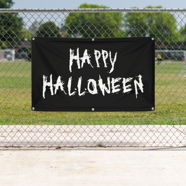 Happy Halloween scary black white banner (Insitu)