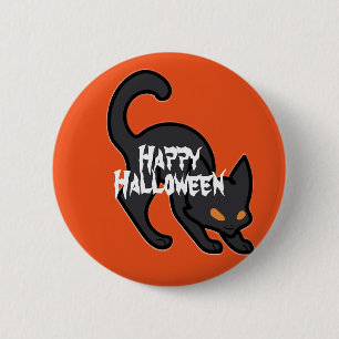 Happy Halloween Scary Cat 6 Cm Round Badge