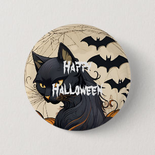 Happy Halloween Scary Cat 6 Cm Round Badge
