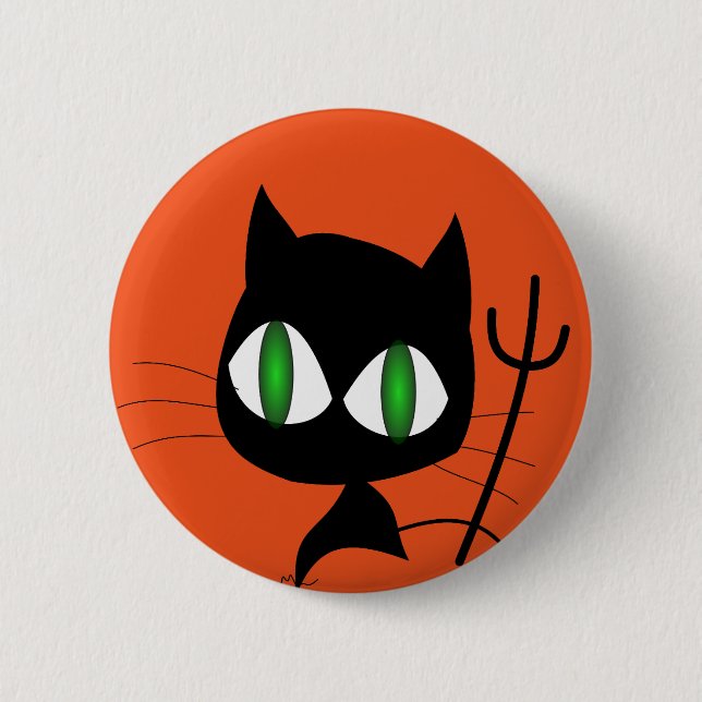 Happy Halloween Scary Cat 6 Cm Round Badge (Front)