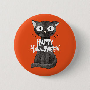 Happy Halloween Scary Cat 6 Cm Round Badge