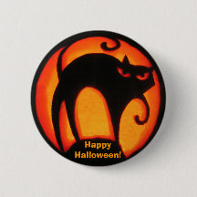 Happy Halloween Scary Cat! Button