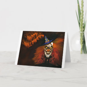 Happy Halloween Scary Clown Card