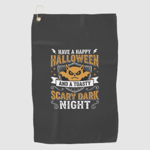Happy Halloween Scary Dark Night Vector Design Golf Towel