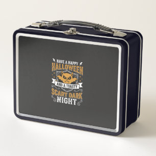 Happy Halloween Scary Dark Night Vector Design Metal Lunch Box