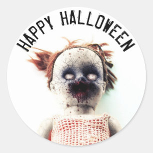 Happy Halloween Scary Doll Spooky Sticker