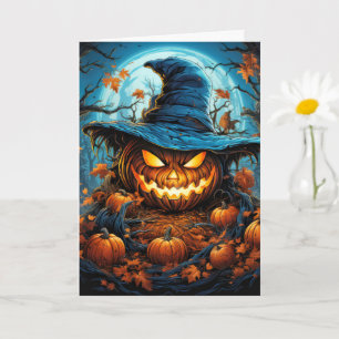 Happy Halloween Scary Pumpkin Card