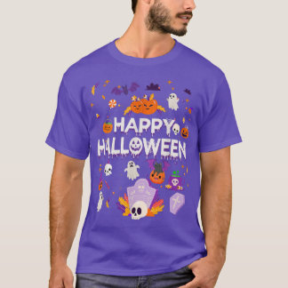 Happy Halloween Scary Retro Kids Boo Ghost Pumpkin T-Shirt