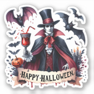 Happy Halloween - Scary Vampire and Bats