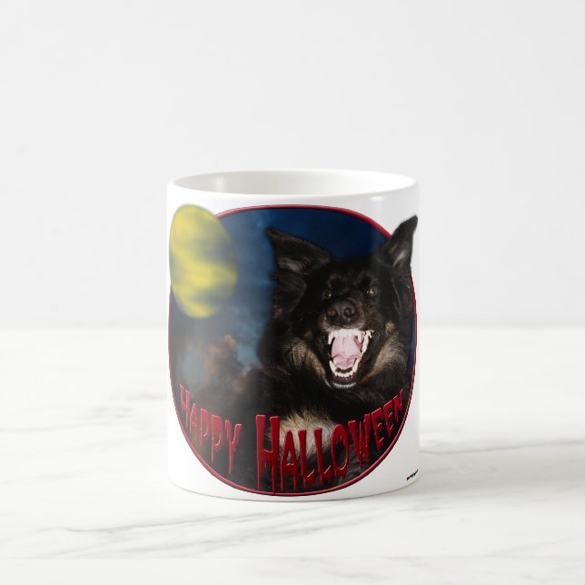 Happy Halloween Scary Wolf Coffee Mug (Center)