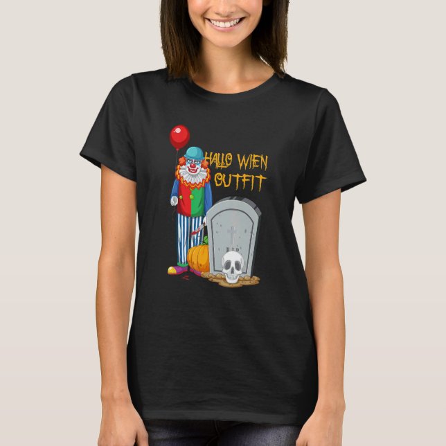 Happy Halloween Scary Zombie Skeleton Pumpkin Hall T-Shirt (Front)