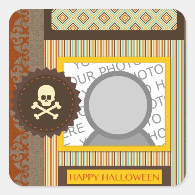 happy halloween (scrapbook) square sticker (Front)