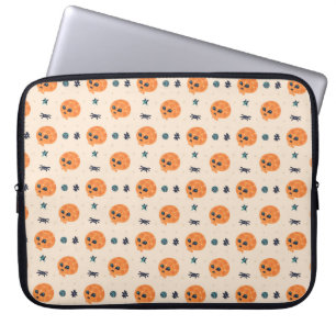 Happy Halloween seamless pattern, background. Skul Laptop Sleeve