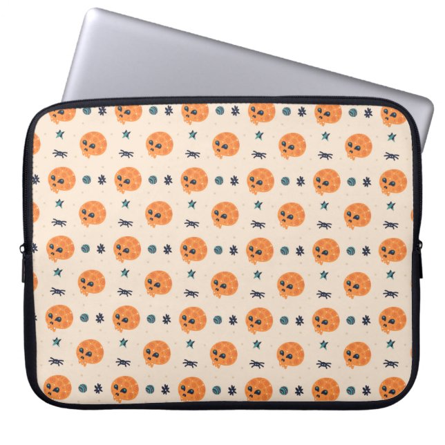 Happy Halloween seamless pattern, background. Skul Laptop Sleeve (Front)