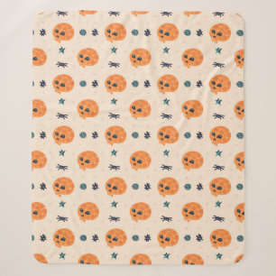 Happy Halloween seamless pattern, background. Skul Sherpa Blanket