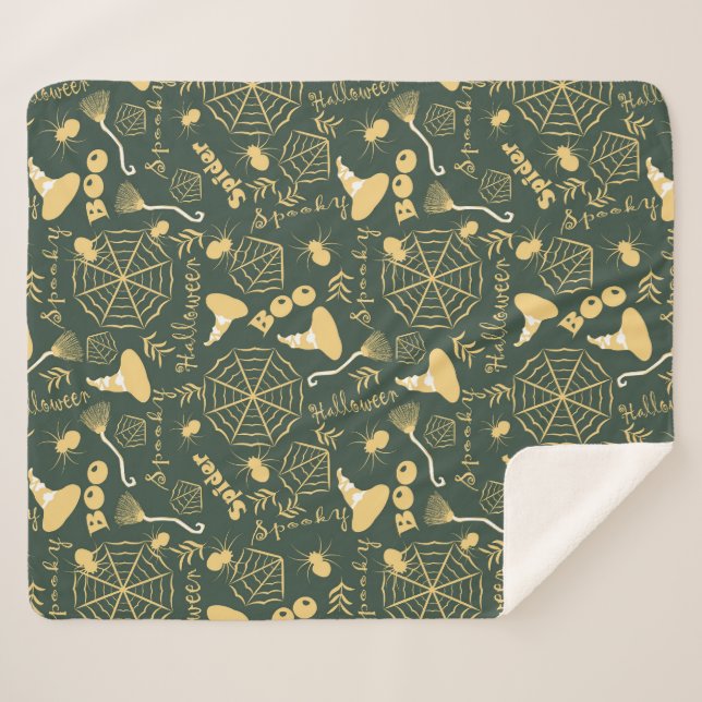 Happy Halloween Sherpa Blanket (Front (Horizontal))