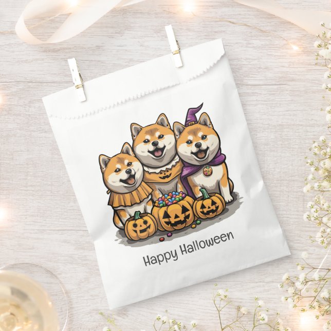 Happy Halloween Shiba Inu Dogs Favour Bag (Clipped)