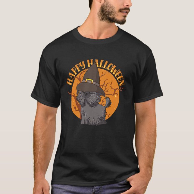 Happy Halloween Shih Tzu Witch Dog  Animal Hallowe T-Shirt (Front)