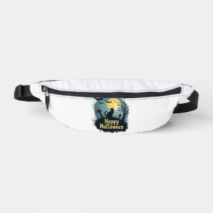 Happy Halloween Shirt with Cat in Graveyard - Grun Bum Bags