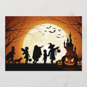 Happy Halloween Silhouette Children Card