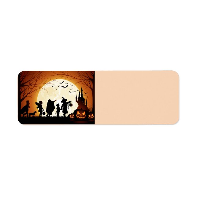 Happy Halloween Silhouette Children Return Address Label (Front)