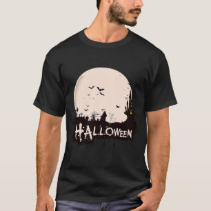 Happy Halloween Silhouette Horror Background  T-Shirt