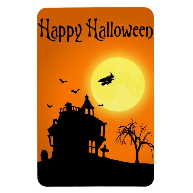 Happy Halloween Silhouette Landscape Magnet (Vertical)