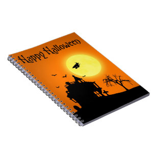 Happy Halloween Silhouette Landscape Notebook
