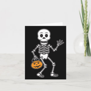 Happy Halloween Skeleton Cartoon Holiday Card