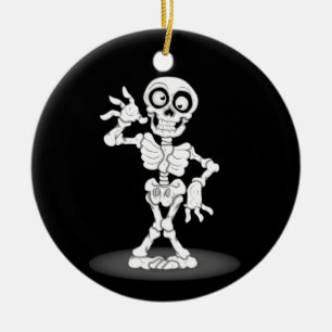 Happy Halloween Skeleton Ceramic Tree Decoration
