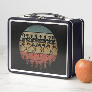 HAPPY HALLOWEEN SKELETON DANCE METAL LUNCH BOX