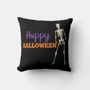 Happy Halloween Skeleton Decorative Cushion
