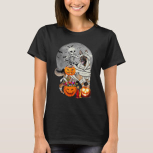 Happy Halloween Skeleton German Shepherd Mummy Dog T-Shirt